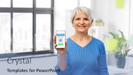  Presentation with technology health - Presentation design consisting of technology-and-health-care-concept background and a teal colored foreground