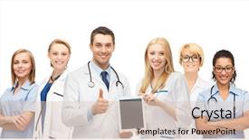  Presentation with healthcare technology - Beautiful presentation theme featuring technology and healthcare concept - team backdrop and a lemonade colored foreground