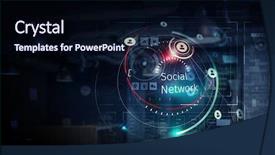  Presentation with hud - Slide deck with technology and hud concept mixed background and a wine colored foreground