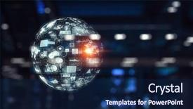  Presentation with hud - Cool new theme with technology and hud concept mixed backdrop and a navy blue colored foreground