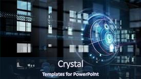  Presentation with hud - Slides enhanced with technology and hud concept mixed background and a navy blue colored foreground