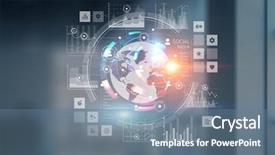  Presentation with hud - Cool new PPT theme with technology and hud concept mixed backdrop and a ocean colored foreground