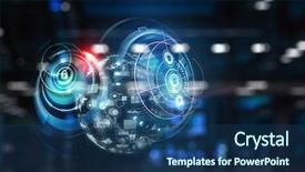  Presentation with hud - Slide deck enhanced with technology and hud concept mixed background and a ocean colored foreground