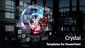  Presentation with hud - Audience pleasing PPT theme consisting of technology and hud concept mixed backdrop and a black colored foreground