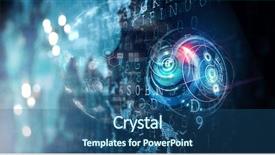  Presentation with hud - Beautiful theme featuring technology and hud concept mixed backdrop and a ocean colored foreground