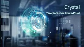  Presentation with hud - Cool new presentation theme with technology-and-hud-concept-mixed backdrop and a ocean colored foreground