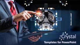  Presentation with innovation - PPT layouts featuring technology-and-innovation-concept-mixed background and a ocean colored foreground