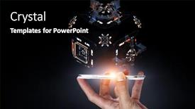  Presentation with innovation - Cool new theme with technology-and-innovation-concept-mixed backdrop and a black colored foreground