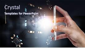  Presentation with innovation - Slide deck with technology-and-innovation-concept-mixed background and a wine colored foreground