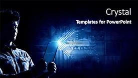  Presentation with innovation - Slide deck consisting of technology-and-innovation-concept-mixed background and a black colored foreground