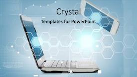  Presentation with internet - Cool new theme with technology and internet concept - smartphone backdrop and a light blue colored foreground