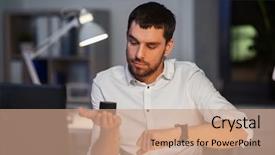  Presentation with internet - Theme enhanced with technology and internet of things background and a coral colored foreground