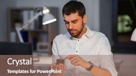  Presentation with speaker - Slide deck enhanced with technology and internet of things background and a coral colored foreground