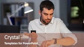  Presentation with internet of things iot concept - Slide deck featuring technology and internet of things background and a coral colored foreground