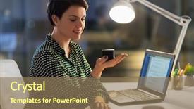  Presentation with speaker - Presentation theme featuring technology and internet of things background and a coral colored foreground