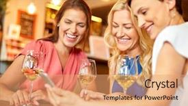  Presentation with lifestyle - Presentation theme featuring technology and lifestyle concept - women background and a coral colored foreground