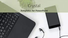  Presentation with technology - Amazing theme having technology-and-objects-concept-close backdrop and a mint green colored foreground
