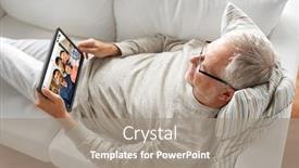  Presentation with family communication - Cool new theme with technology-and-online-communication-concept backdrop and a gray colored foreground