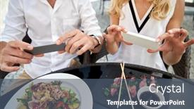  Presentation with food technology - Audience pleasing PPT theme consisting of technology-and-people-and-concept backdrop and a ocean colored foreground