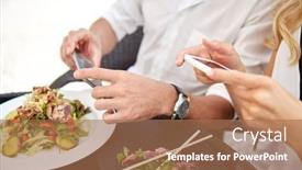  Presentation with food technology - PPT layouts with technology-and-people-and-concept background and a coral colored foreground