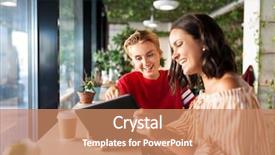  Presentation with technology - PPT theme with technology and people concept - female background and a coral colored foreground