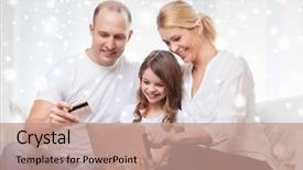  Presentation with family shopping - Beautiful PPT theme featuring technology and people concept - happy backdrop and a coral colored foreground