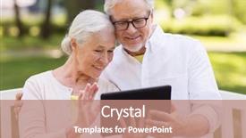  Presentation with old age - Audience pleasing PPT theme consisting of technology and people concept - happy backdrop and a coral colored foreground