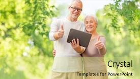  Presentation with green technology - Amazing slide deck having technology and people concept - senior backdrop and a soft green colored foreground