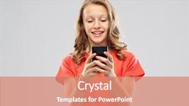  Presentation with red grey - Presentation design consisting of technology and people concept - smiling background and a  colored foreground