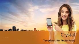  Presentation with transport and future technology concept - Audience pleasing slides consisting of technology and people concept - smiling backdrop and a  colored foreground