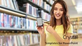  Presentation with teenage love - Presentation theme consisting of technology and people concept - smiling background and a coral colored foreground