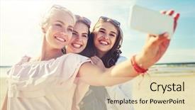  Presentation with travel - Slide set with technology and people concept- group background and a lemonade colored foreground