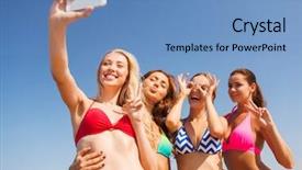  Presentation with women making - Colorful slide deck enhanced with technology and people concept- group backdrop and a teal colored foreground