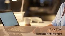  Presentation with speaker - PPT layouts having technology-and-people-concept-close background and a coral colored foreground