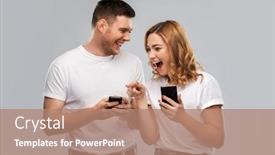  Presentation with technology - Amazing presentation theme having technology-and-people-concept-happy backdrop and a coral colored foreground