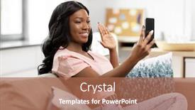  Presentation with african people - Slide set consisting of technology-and-people-concept-happy background and a coral colored foreground