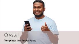  Presentation with african people - Cool new theme with technology-and-people-concept-happy backdrop and a mint green colored foreground