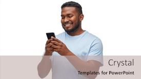  Presentation with african people - Amazing slide deck having technology-and-people-concept-happy backdrop and a mint green colored foreground