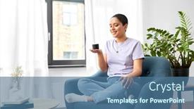  Presentation with smart home - Audience pleasing slides consisting of technology-and-people-concept-smiling backdrop and a ocean colored foreground