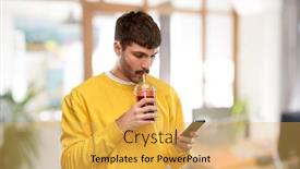  Presentation with tomato juice - Audience pleasing presentation theme consisting of technology-and-people-concept-young backdrop and a yellow colored foreground