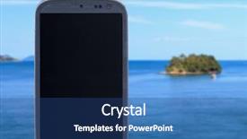  Presentation with shots - Audience pleasing presentation design consisting of technology aplication - smatrphone and a landscape idea backdrop and a ocean colored foreground