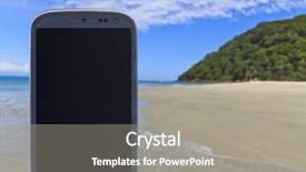  Presentation with shots - Beautiful PPT layouts featuring technology aplication - smatrphone and a landscape idea backdrop and a gray colored foreground