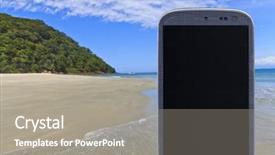  Presentation with shots - Cool new theme with technology aplication - smatrphone and a landscape idea backdrop and a gray colored foreground