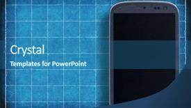  Presentation with planning - PPT layouts having technology aplication - smatrphone and blueprint idea background and a ocean colored foreground