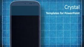  Presentation with shots - Presentation design enhanced with technology aplication - smatrphone and blueprint idea background and a ocean colored foreground