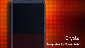  Presentation with digital image - Slide deck enhanced with technology aplication - smatrphone and disco background idea background and a tawny brown colored foreground