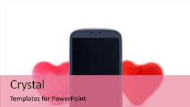  Presentation with love mother - Audience pleasing PPT layouts consisting of technology aplication - smatrphone and hearts idea backdrop and a coral colored foreground
