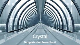  Presentation with architecture - Slide deck with technology architecture - blue transparent hallway background and a light blue colored foreground