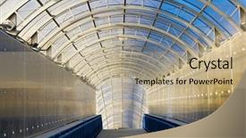  Presentation with glass ceiling - Audience pleasing theme consisting of technology architecture - long tunnel with arch backdrop and a coral colored foreground