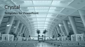  Presentation with waiting room - Presentation theme with technology architecture - waiting room of train background and a light blue colored foreground